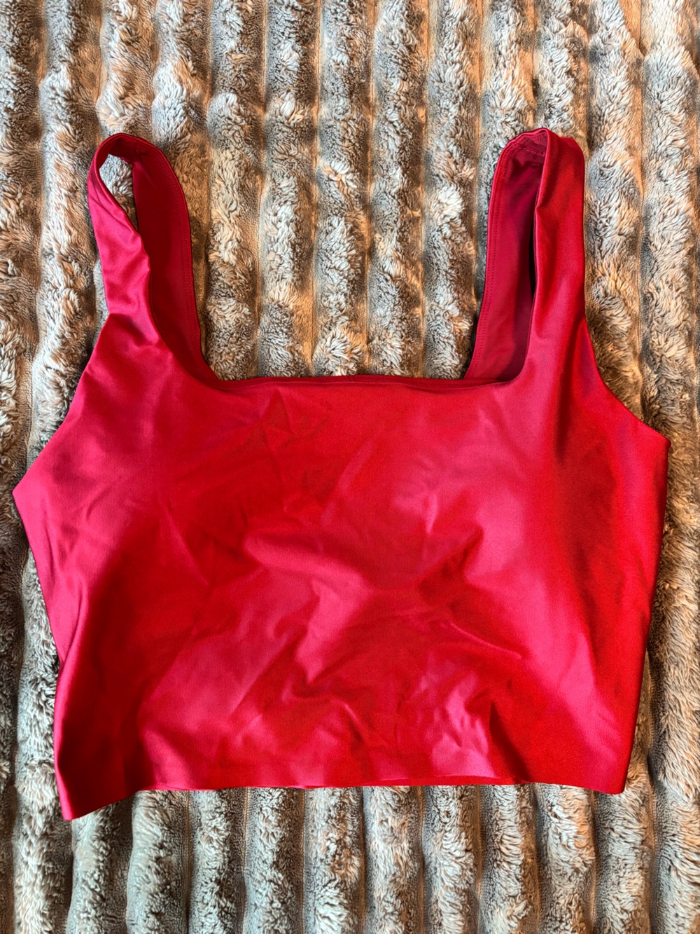 Victoria Secrete VSX Red Scoop Neck Crop Sports Bralette Size Medium